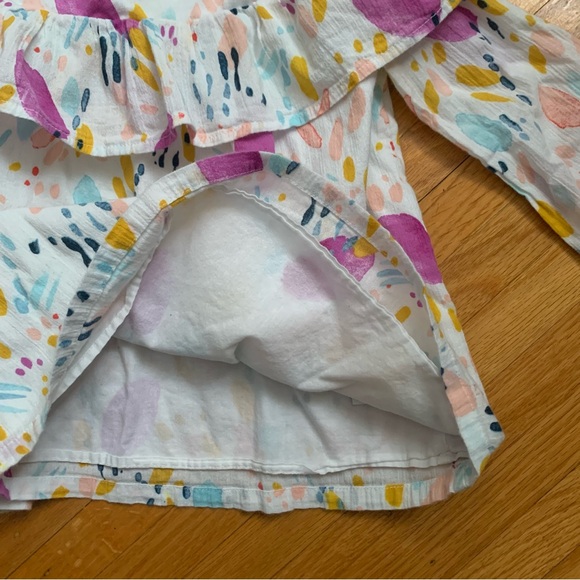 Toddler girls’ woven top with ruffle across top front, back and shoulders. 3T - Picture 4 of 5